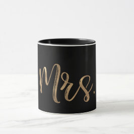 Gold & Black MRS. Typografie Moderne Minimalart Tasse