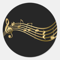 Gold & Black Musiknotens Treble Clef Elegante