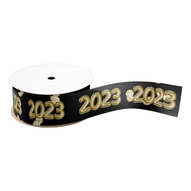 Gold Black New Years | Diamond Glitzer Confetti Ripsband (Spule)