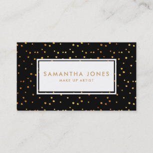 Gold Black Polka Dot Make Up Artiste Carte de visi