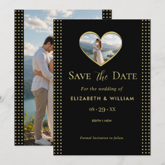Gold & Black Polka Dot Personalized wedding Save The Date