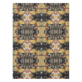 Gold Black Red Japanisch Floral Cotton Dining Tischdecke