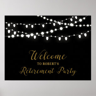 Gold & Black   Ruhestandsparty-Willkommensschild Poster