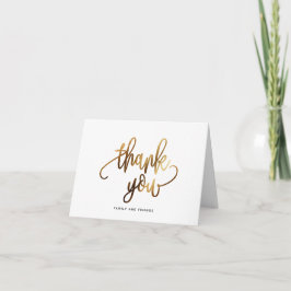 Gold Black Script Typografy Wedding Vielen Dank Dankeskarte