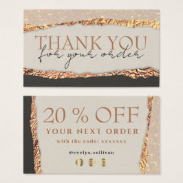 Gold Black Shimmer Papier Dank Discount Card