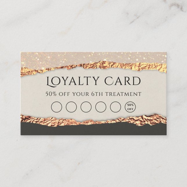 Gold Black Shimmer Papier Loyekarte Visitenkarte (Vorderseite)