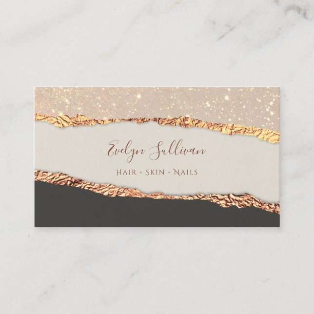 Gold Black Shimmer Papier-Visitenkarte Visitenkarte (Vorderseite)