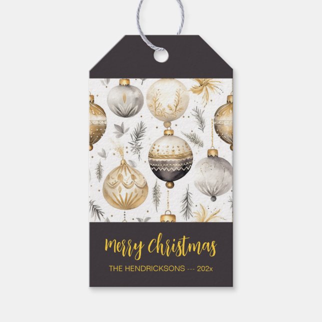 Gold Black Silver Weihnachtsschmuck Geschenkanhänger (Vorderseite)