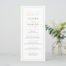 Gold Black Simple Elegance Romantische Script Hoch Menükarte