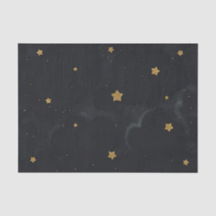 Gold Black Stars Dark Night Sky Baby Dusche Party Seidenpapier