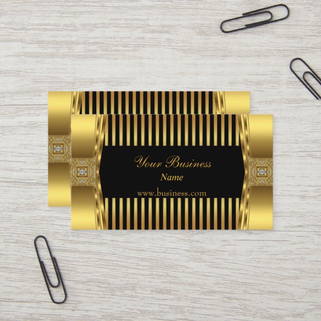 Gold Black Strip Jewel Company Visitenkarte (Vorderseite/Rückseite Beispiel)
