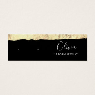Gold Black Study Earring Display Card