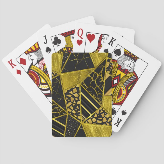 Gold Black Triangle Texusion Spielkarten (Rückseite)