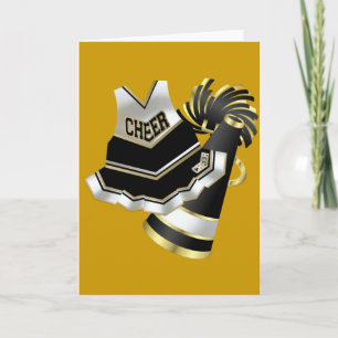 Gold Black und White Cheerleader Karte