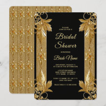 Gold Black Verziert Floral Brautparty