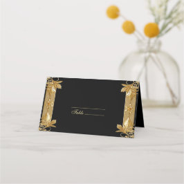 Gold Black Verziert Floral Platzkarte