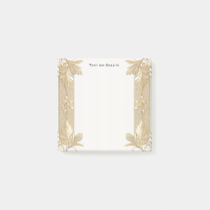 Gold Black Verziert Floral Post It Notes Post-it Klebezettel