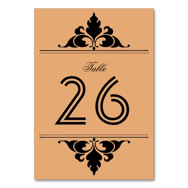 Gold Black Vintag Modern Art Deco Tischnummer (Vorderseite)