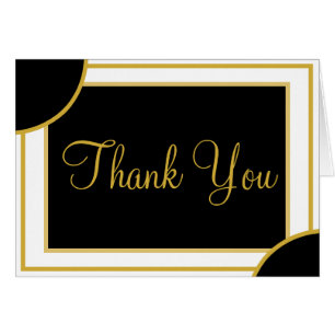 Gold Black Wedding Vielen Dank Geometric