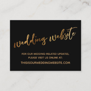 Gold & Black Wedding Website & Card Visitenkarte