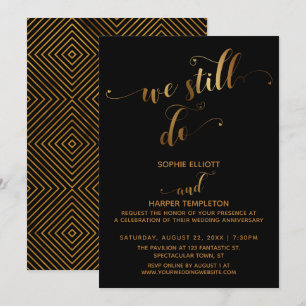 Gold & Black Wir machen immer noch Typografie Jubi Einladung