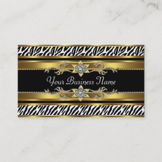 Gold Black Zebra Business Cards Visitenkarte