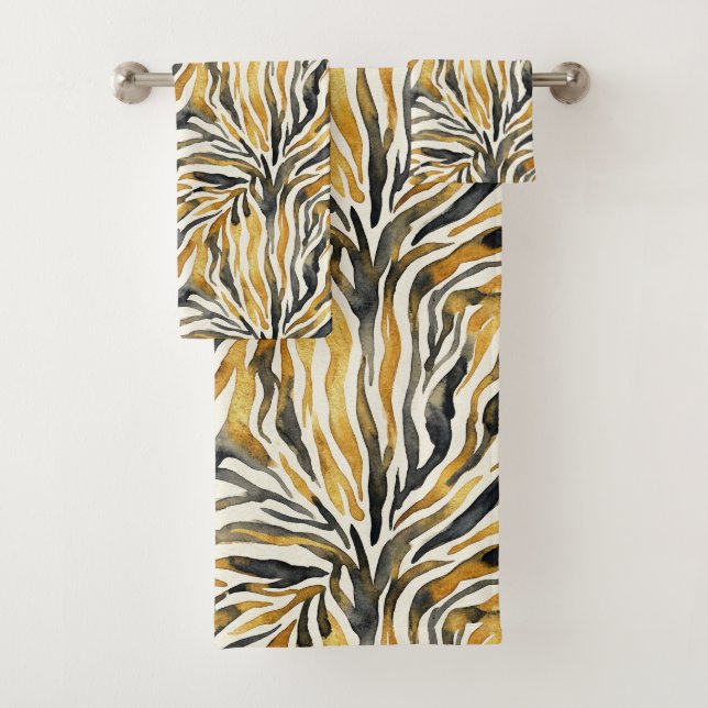 Gold Black Zebra Print Pattern (En situation)