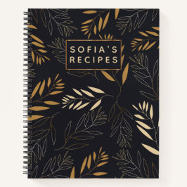 Gold-Blätter Blank-eigenes Cookbook Rezept zum Sch Notizbuch