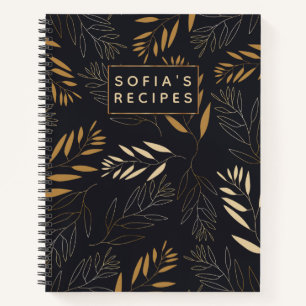 Gold-Blätter Blank-eigenes Cookbook Rezept zum Sch Notizbuch