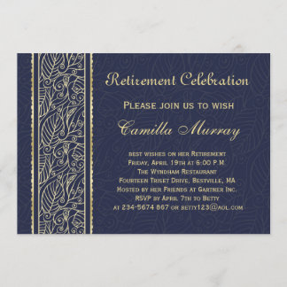 Gold-Blätter für die blaue Pensionierung um Mitter Einladung