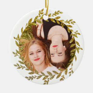 Gold Blätter Glitzer Wirkung Foto Ornament