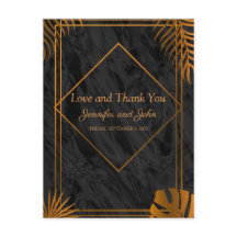 Gold Blätter Tropical Wedding Vielen Dank