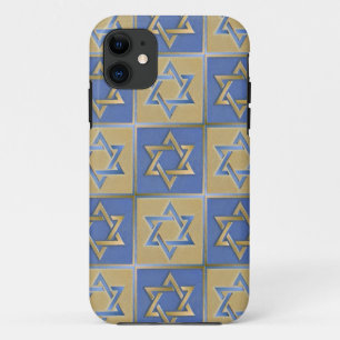 Gold Blau Davidstern-Kunstpaneele Case-Mate iPhone Hülle