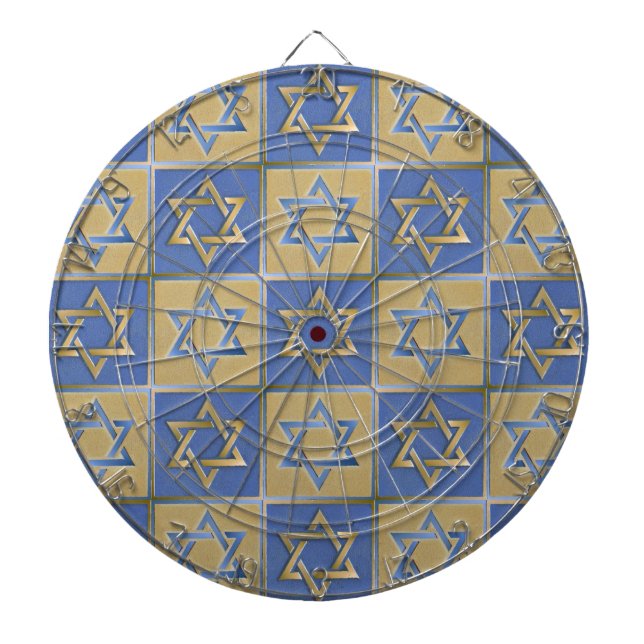 Gold Blau Davidstern-Kunstpaneele Dartscheibe (vorne)