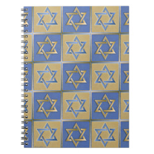 Gold Blau Davidstern Kunstpaneele Notizblock