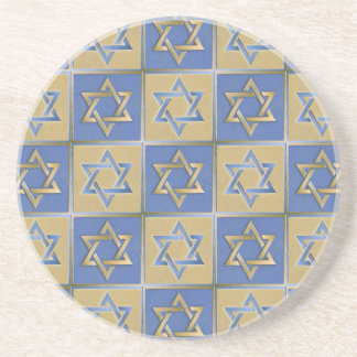 Gold Blau Davidstern-Kunstpaneele Untersetzer