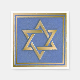 Gold Blau Davidstern Kunstpanel Serviette