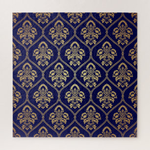 Gold & Blau: Luxus Damask