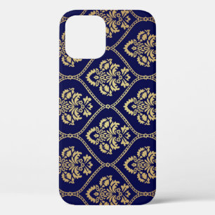 Gold & Blau: Luxus Damask Case-Mate iPhone Hülle
