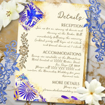 Gold Blau Mexikanische Barock-Kolibri-Hochzeit Enc