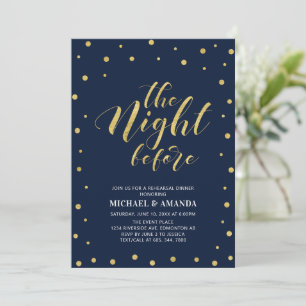 Gold & Blau   Moderne Typografie Probe-Dinner I Einladung