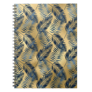 Gold Blau Palmblatt Journal Notizblock
