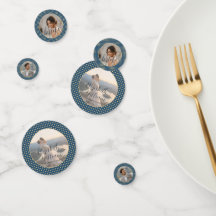 Gold & Blau Punkte personalisierte Hochzeit