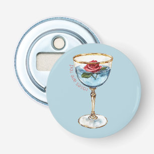 Gold Blau Rote Rose Blumen Glas Trinken Flaschenöffner