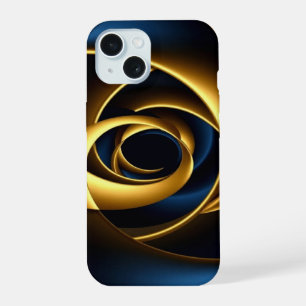 gold blau spiral abstraktes Wirbelmuster Luxus ge iPhone 15 Hülle