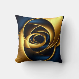 Gold Blau Spirale abstraktes Wirbelmuster Luxus ge Kissen