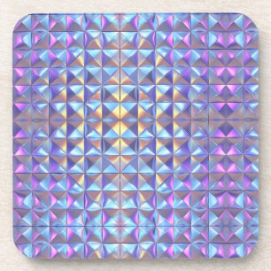 Gold, Blau und Lila Irisierendes Geometrisches 2 Getränkeuntersetzer