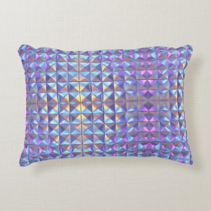 Gold, Blau und Violett Irisierende Geometrische 2 Dekokissen
