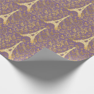 Gold Bling Eiffelturm Geschenkpapier