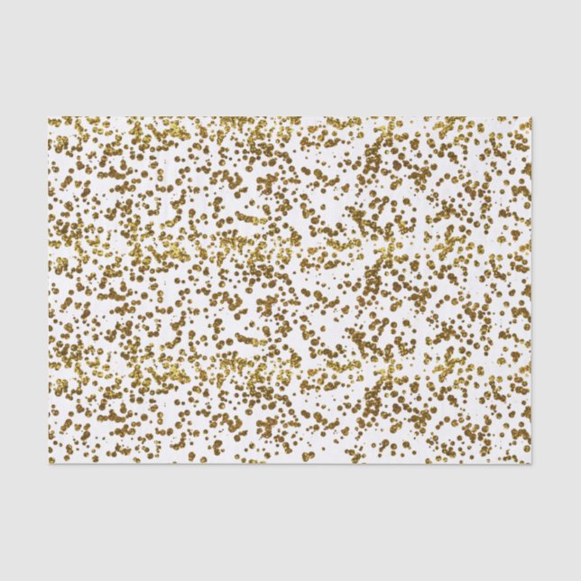 Gold Bling Glitzer Confetti Seidenpapier (Vorderseite)